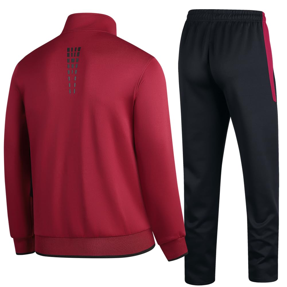 Men's Casual Athletic Tracksuit Long Sleeve Sweatsuit Set Full Zip Running Jacket and Pants 2 Piece Outfits
