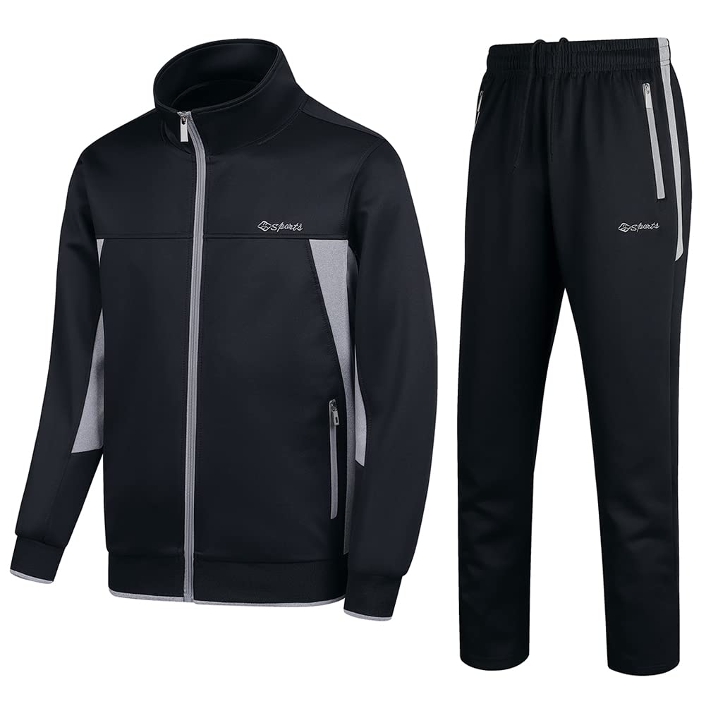 Men's Casual Athletic Tracksuit Long Sleeve Sweatsuit Set Full Zip Running Jacket and Pants 2 Piece Outfits