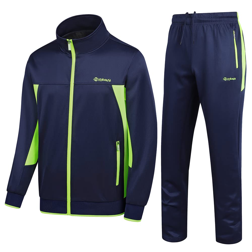 Men's Casual Athletic Tracksuit Long Sleeve Sweatsuit Set Full Zip Running Jacket and Pants 2 Piece Outfits