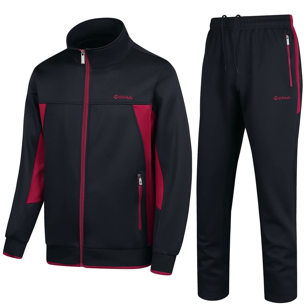 Men's Casual Athletic Tracksuit Long Sleeve Sweatsuit Set Full Zip Running Jacket and Pants 2 Piece Outfits