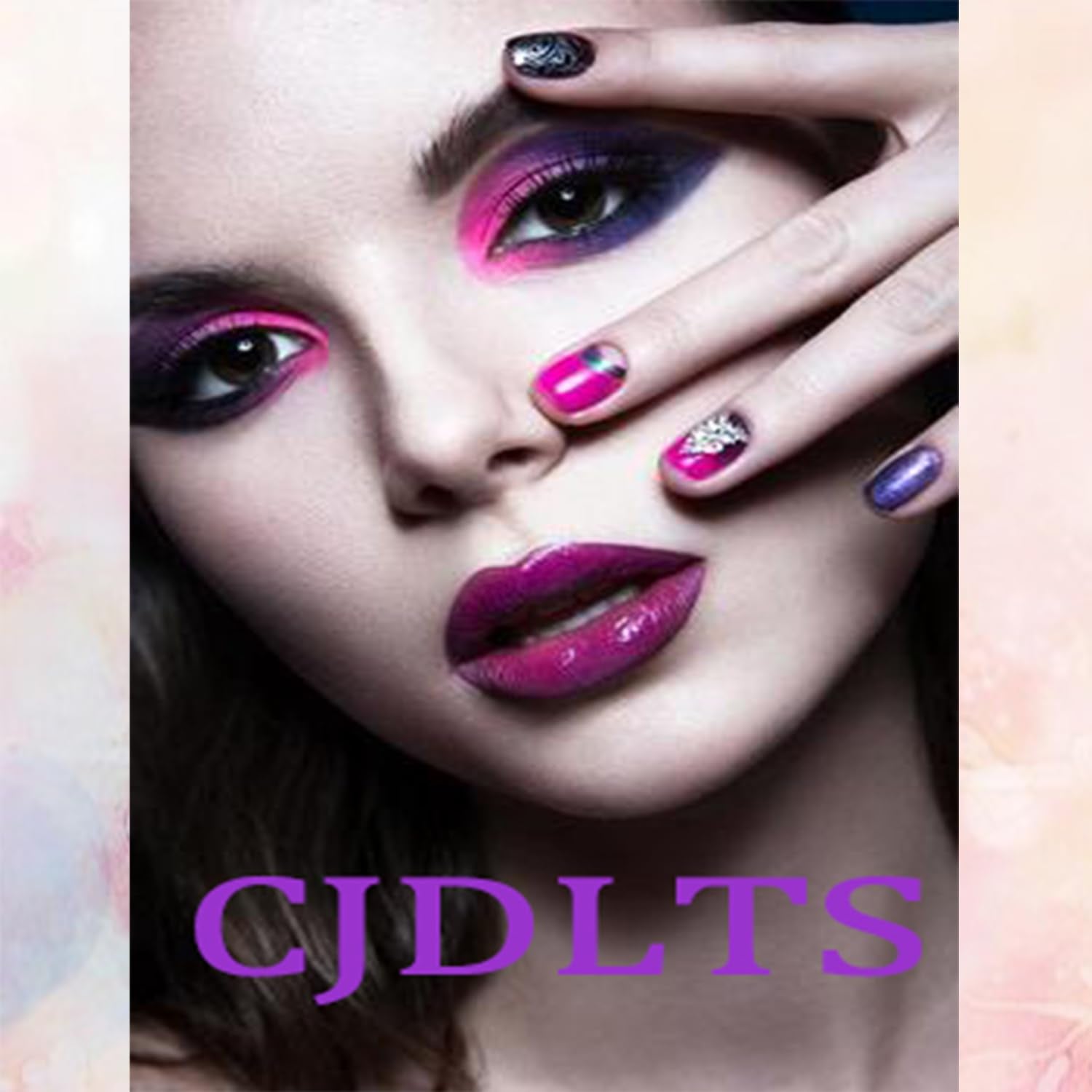 Glitter Powder Love Heart Press on Nails Long Square Gold Glitter Stripes Design Blue Gradient Acrylic Fake Nail Full Cover Glossy Artificial Fingernails DIY Reusable Glue on Nails for Women 24Pcs