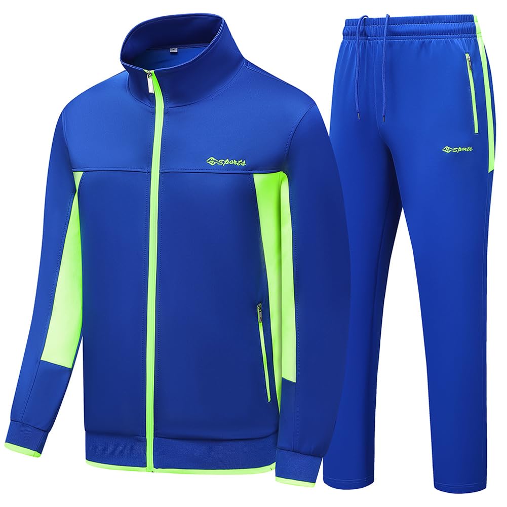 Men's Casual Athletic Tracksuit Long Sleeve Sweatsuit Set Full Zip Running Jacket and Pants 2 Piece Outfits