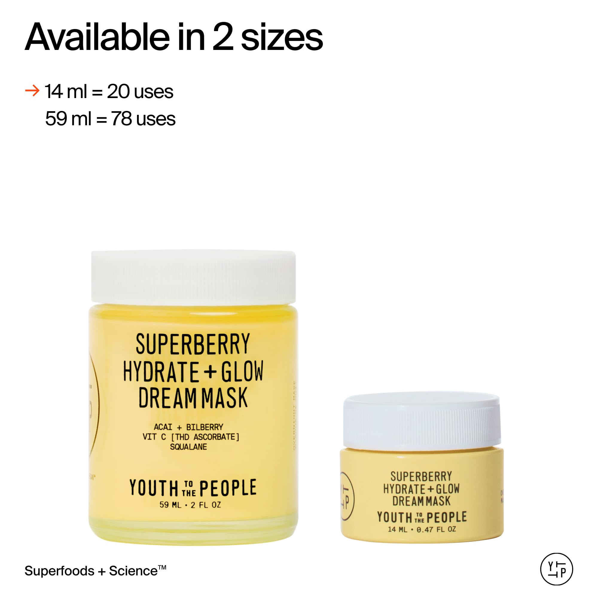 Youth To The People Superberry Dream Mask - Hydrate + Glow Face Moisturizer | Vitamin C Brightening Night Cream - Antioxidant-Rich Hydration, Radiant Glow, For Dry/Dull Skin, Uneven Tone, Non-comedogenic