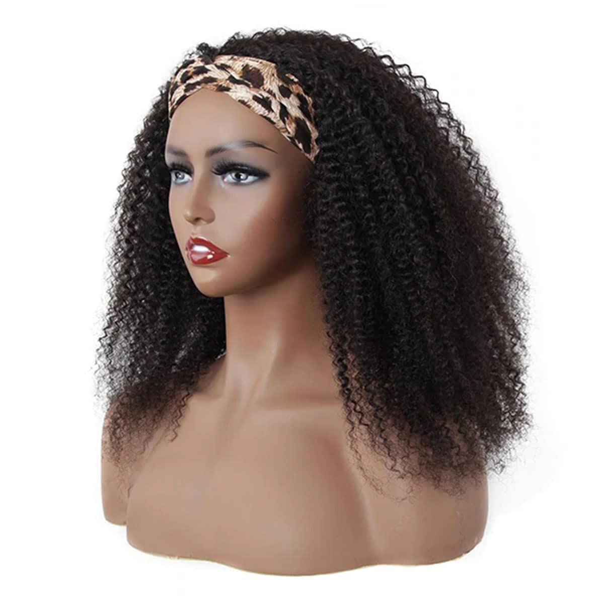 ISEE Half Wig Human Hair Glueless Wigs Upgrade 3 IN 1 Half Wig With Drawstring Seamless Clip Ins Flip Over Kinky Curly Human Hair No Glue No Lace For Women 180% Density 22 Inch