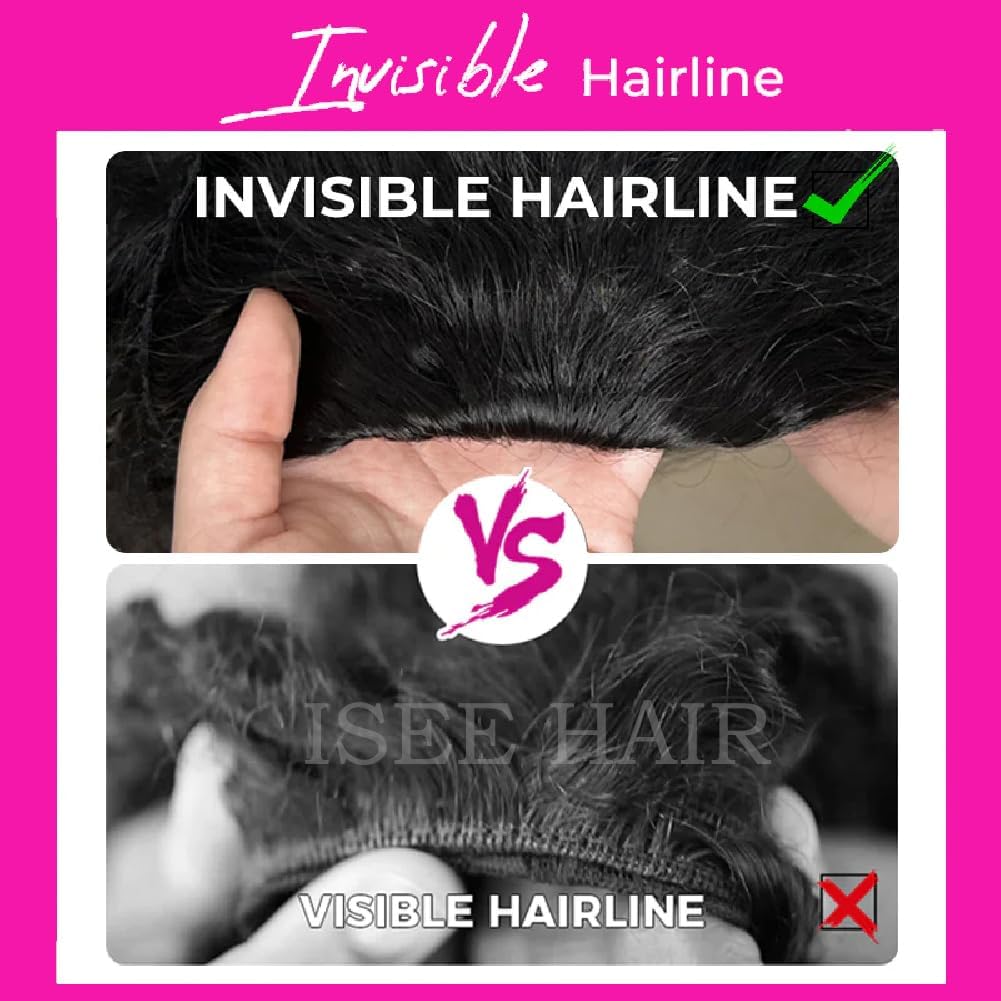 ISEE Half Wig Human Hair Glueless Wigs Upgrade 3 IN 1 Half Wig With Drawstring Seamless Clip Ins Flip Over Kinky Curly Human Hair No Glue No Lace For Women 180% Density 22 Inch