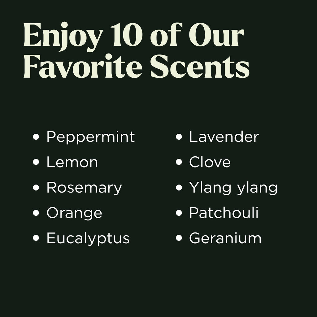 Lagunamoon Essential Oils Aromatherapy Set - 6 Oils for Diffusers, Home Care, Candle Making Scents, Fragrance, Humidifiers, Gifts - Peppermint, Tea Tree, Lavender, Eucalyptus, Orange (10mL)
