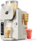 Slush Machine & Ice Cream Maker Machine 2-IN-1, for Smoothies, Margarita | 6 Modes for Smoothies, Milkshakes, Margarita, and Ice Cream, Double-Layer Tank, With Ice Cream Cone Holder, Home Use