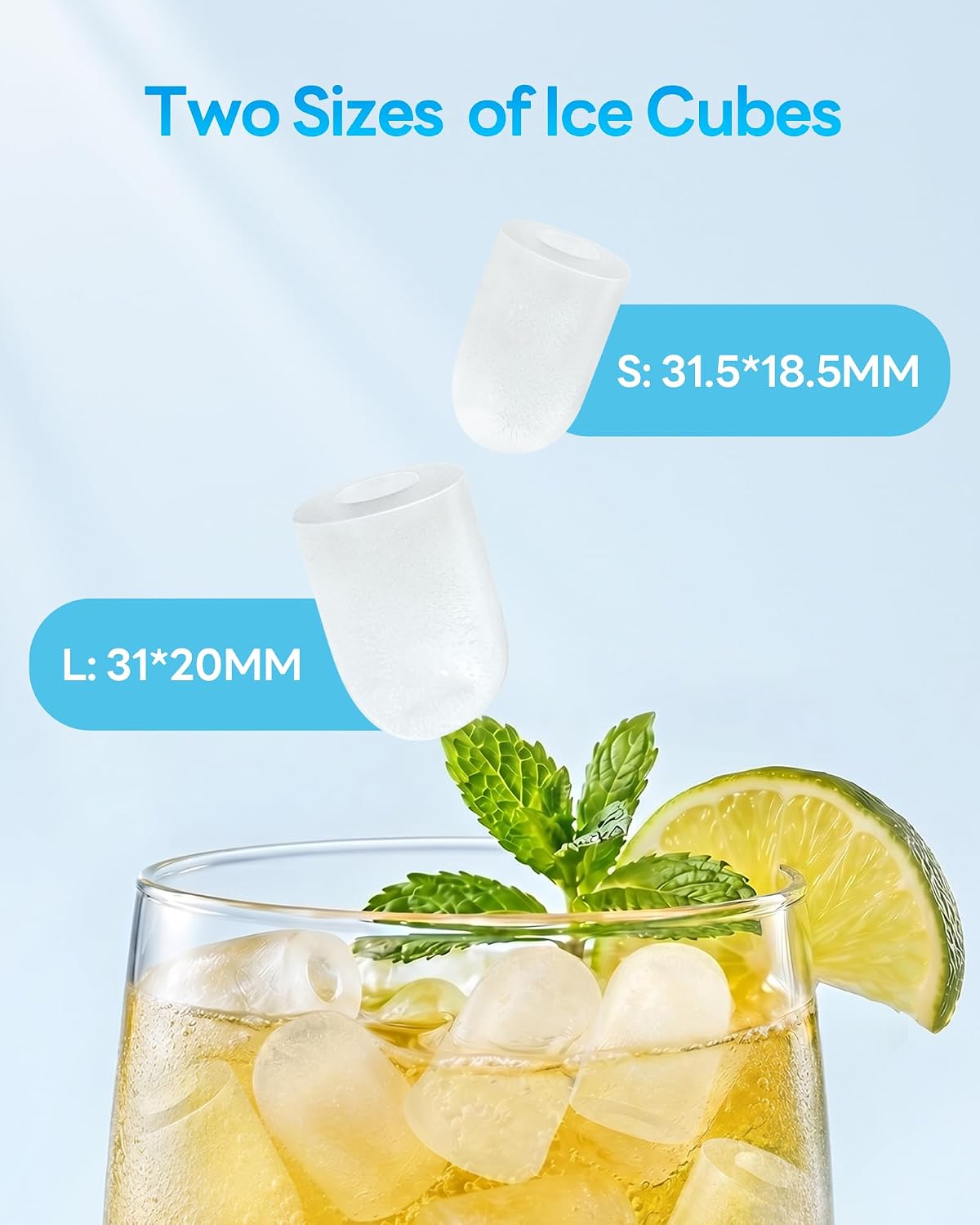 Ice Makers Countertop, 26.5Lbs/24H Ice Machine with 2 Sizes Bullet Ice, 9 Ice Cubes Release in 6 Mins, Self-Cleaning Portable Ice Maker with Ice Scoop and Basket for Home Kitchen Office Bar RV