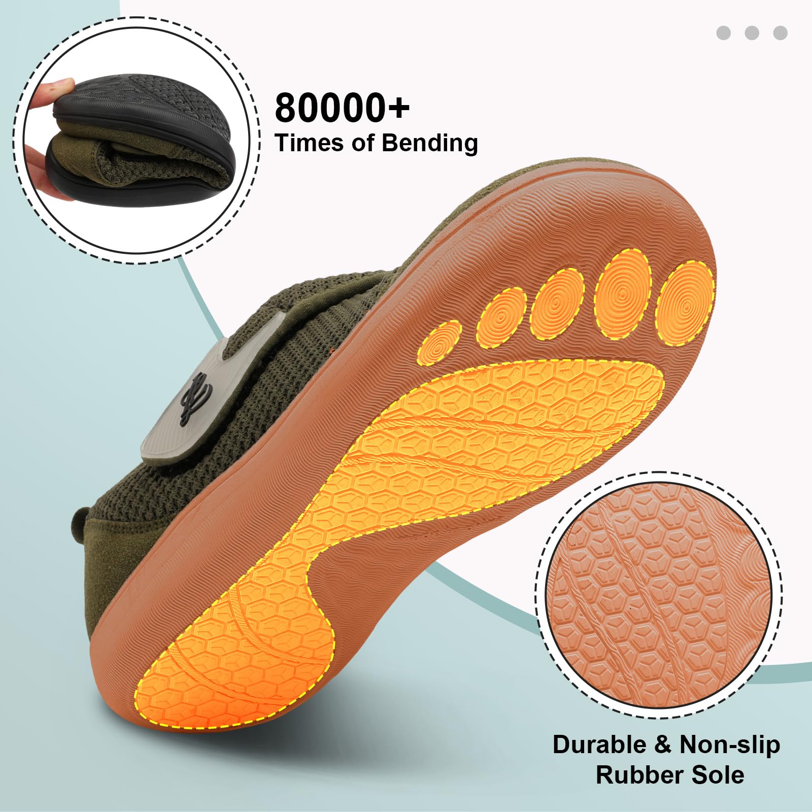 LeIsfIt Mens Wide Diabetic Shoes Adjustable Barefoot Walking Shoes Breathable Zero Drop Sneakers for Wide Width Arthritis Edema Feet