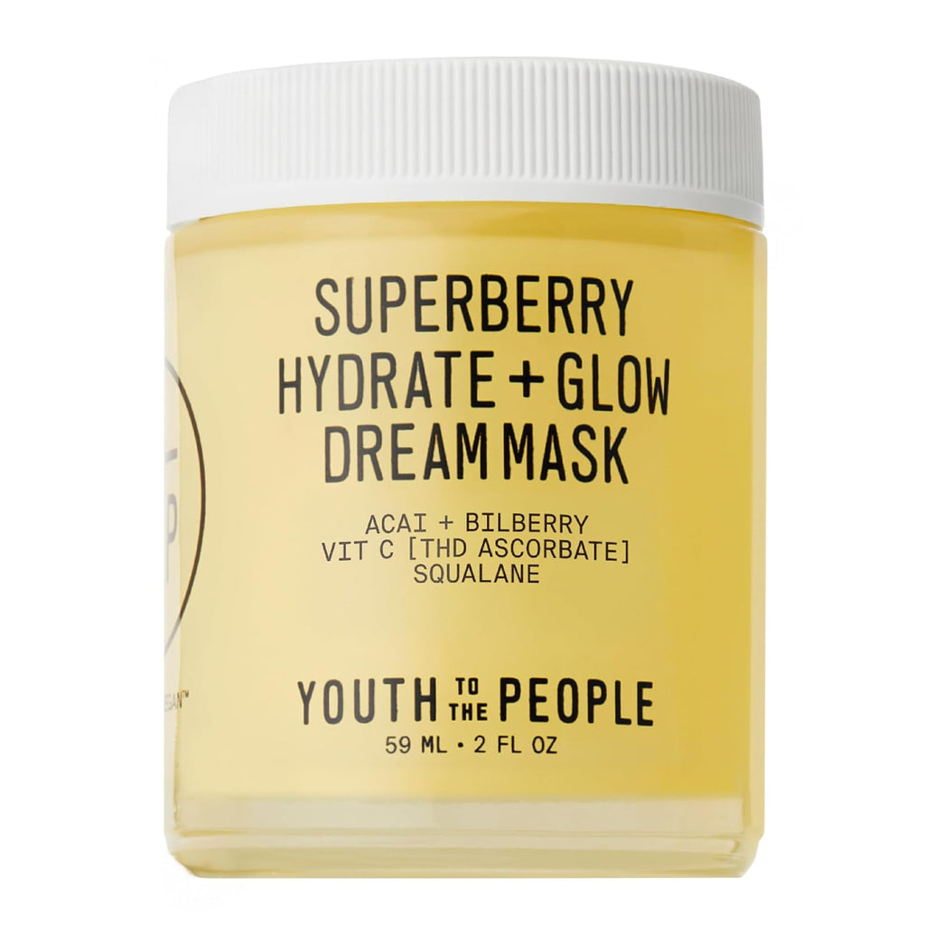 Youth To The People Superberry Dream Mask - Hydrate + Glow Face Moisturizer | Vitamin C Brightening Night Cream - Antioxidant-Rich Hydration, Radiant Glow, For Dry/Dull Skin, Uneven Tone, Non-comedogenic