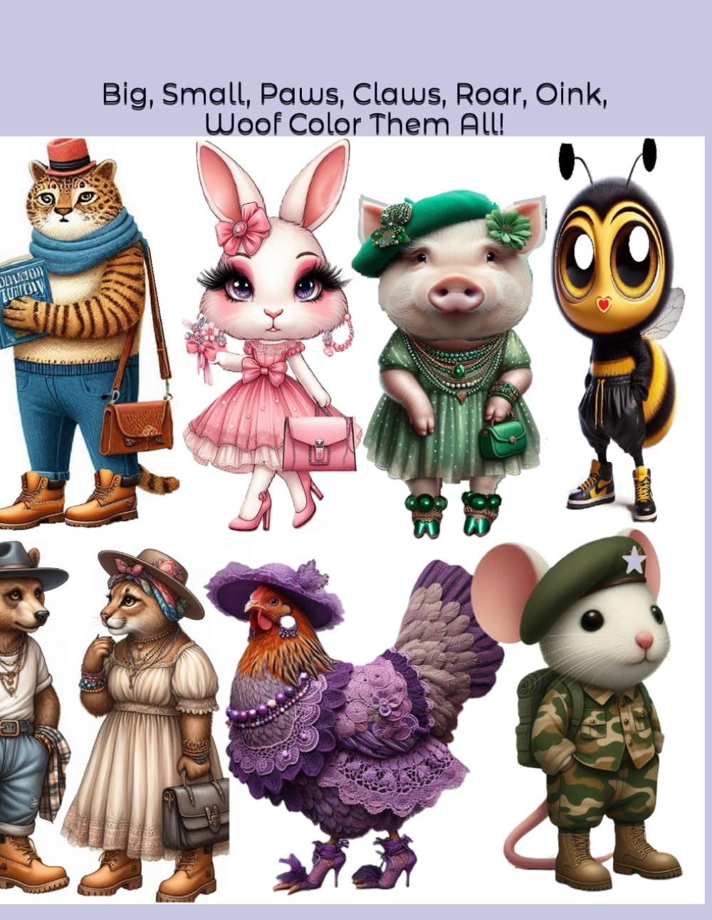 Big, Small, Paws, Claws, Roar, Oink, Woof Color Them All!