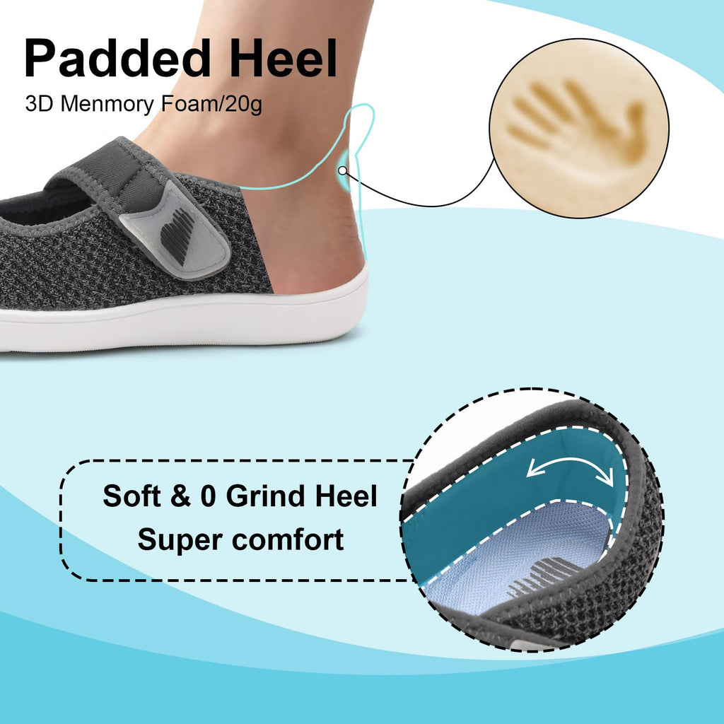 BARERUN Womens Barefoot Walking Shoes Adjustable Wide Diabetic Shoes Breathable Zero Drop Sneakers for Wide Width Arthritis Edema Feet Nursing Shoe Indoor Outdoor