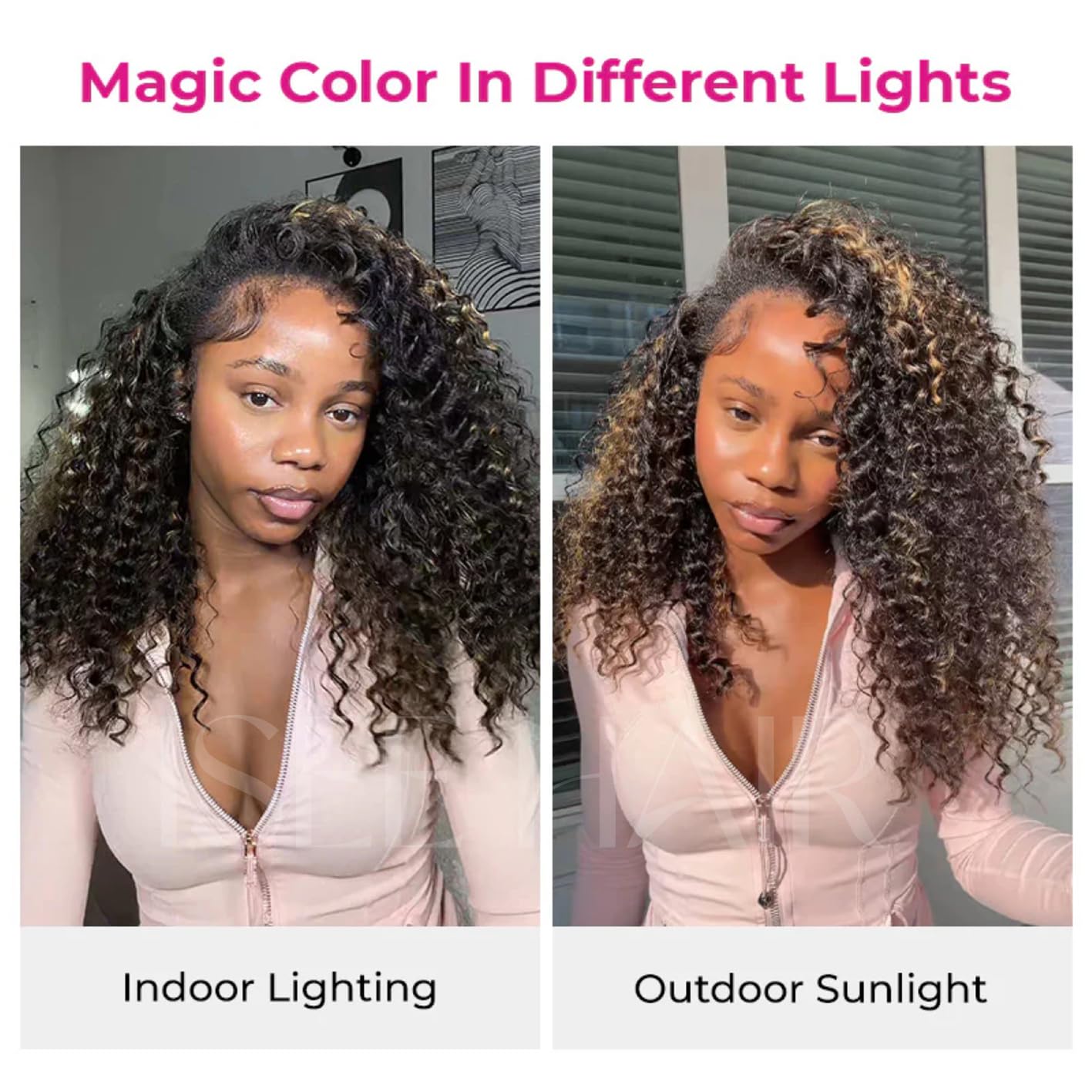 ISEE Half Wig Human Hair Glueless Wigs Upgrade 3 IN 1 Half Wig With Drawstring Seamless Clip Ins Flip Over Kinky Curly Human Hair No Glue No Lace For Women 180% Density 22 Inch