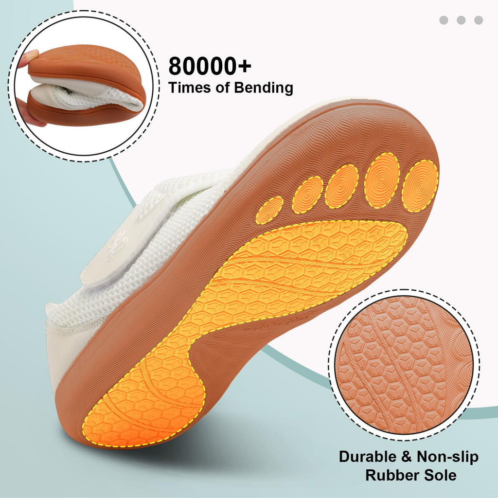 LeIsfIt Mens Wide Diabetic Shoes Adjustable Barefoot Walking Shoes Breathable Zero Drop Sneakers for Wide Width Arthritis Edema Feet