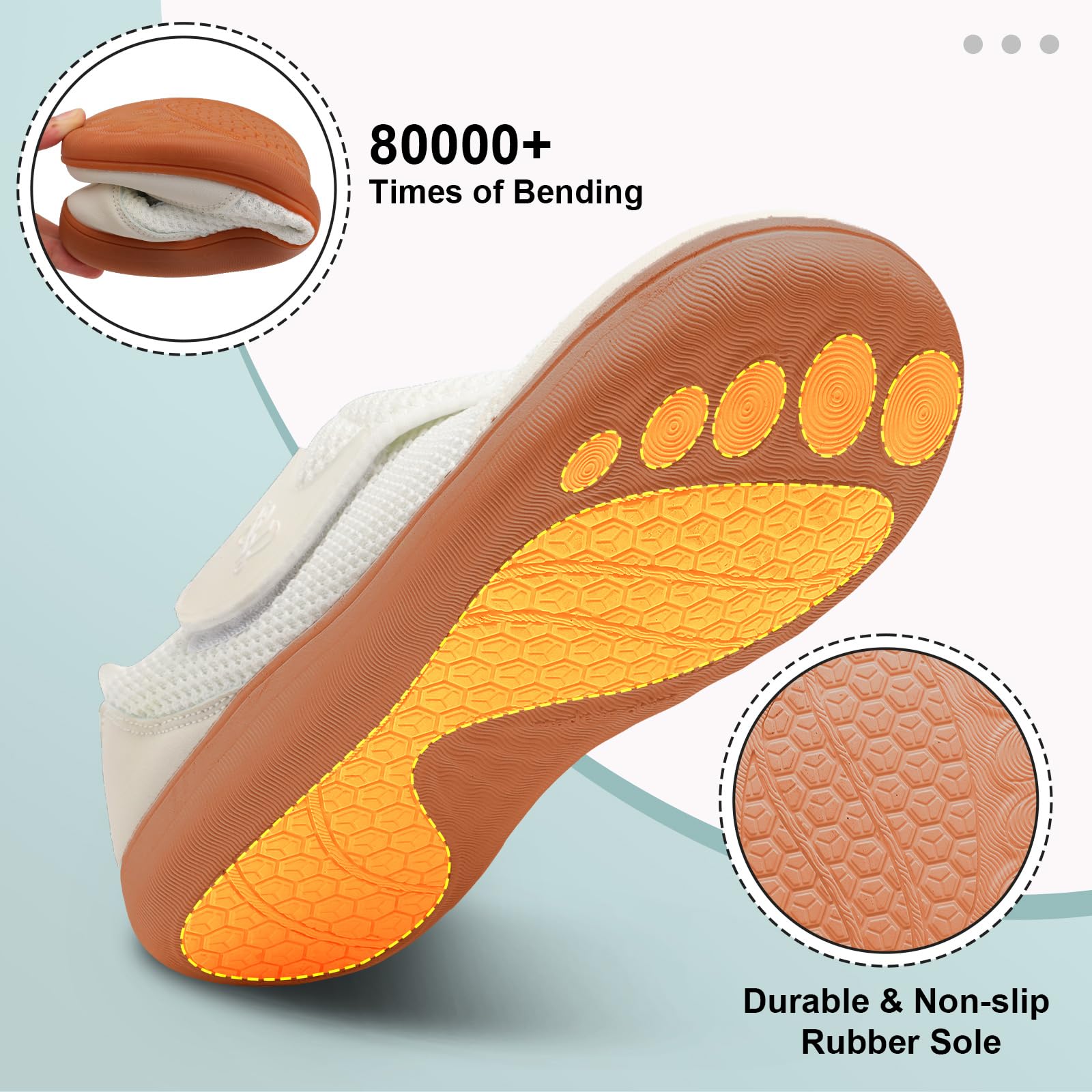 LeIsfIt Mens Wide Diabetic Shoes Adjustable Barefoot Walking Shoes Breathable Zero Drop Sneakers for Wide Width Arthritis Edema Feet