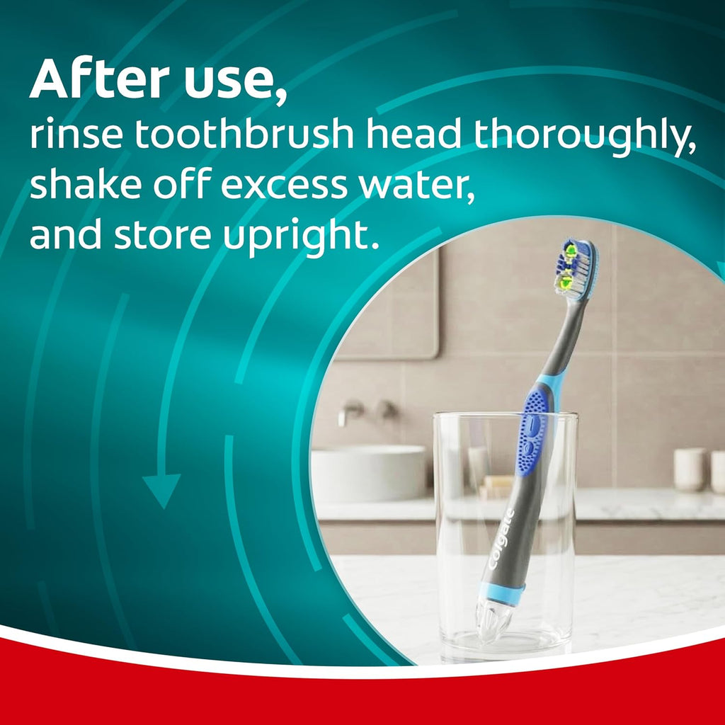 Colgate 360 Vibrate Deep Clean Battery Powered Electric Toothbrush with Medium Bristles, 2 Pack, Sonic Powered