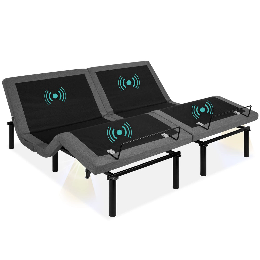 Best Choice Products Ergonomic Queen Size Adjustable Bed Frame, Electric Base w/Wireless Remote Control, Nightlight, Massager, 2 USB Ports