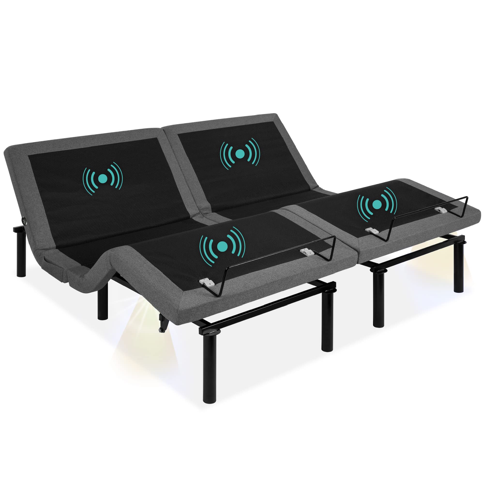 Best Choice Products Ergonomic Queen Size Adjustable Bed Frame, Electric Base w/Wireless Remote Control, Nightlight, Massager, 2 USB Ports