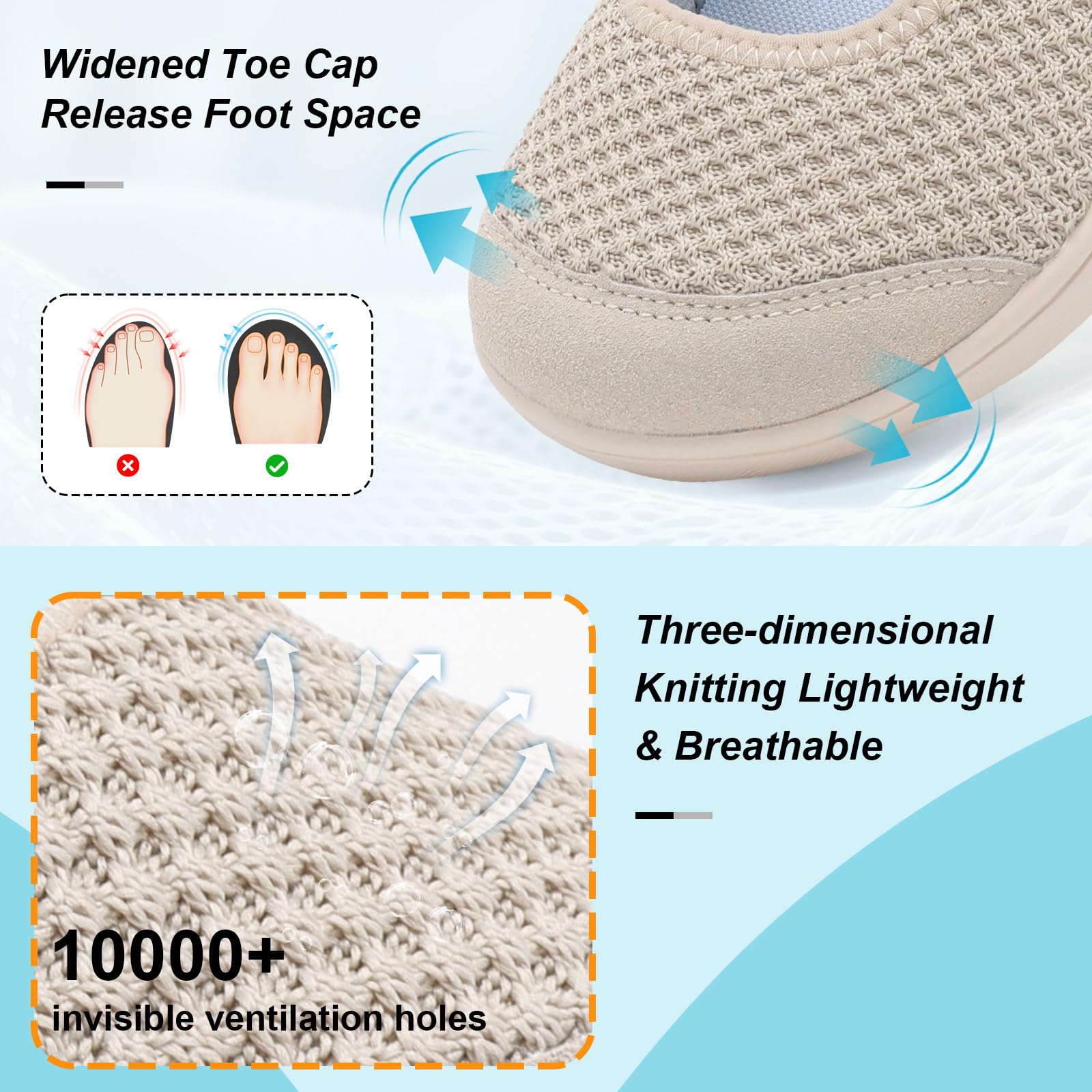 BARERUN Womens Barefoot Walking Shoes Adjustable Wide Diabetic Shoes Breathable Zero Drop Sneakers for Wide Width Arthritis Edema Feet Nursing Shoe Indoor Outdoor