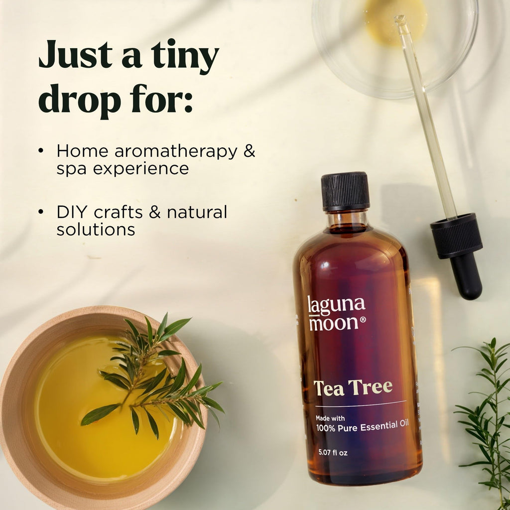 Lagunamoon Essential Oils Aromatherapy Set - 6 Oils for Diffusers, Home Care, Candle Making Scents, Fragrance, Humidifiers, Gifts - Peppermint, Tea Tree, Lavender, Eucalyptus, Orange (10mL)