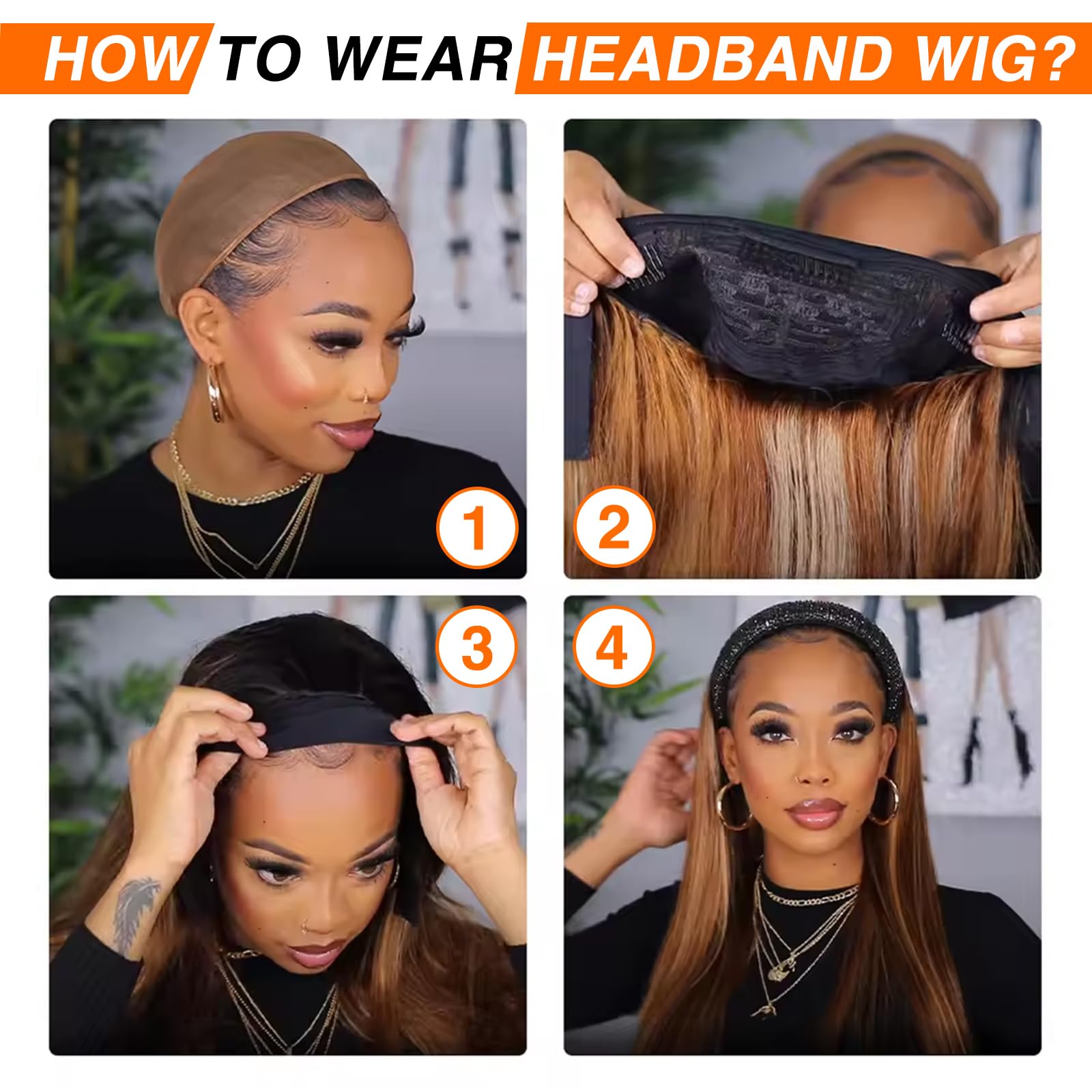 Aiterina Headband Wig Deep Wave 12 Inch Human Hair Headband Wig Curly hair Glueless Human Hair Wigs Machine Made No Lace deep Curly Headband Wigs Natural color