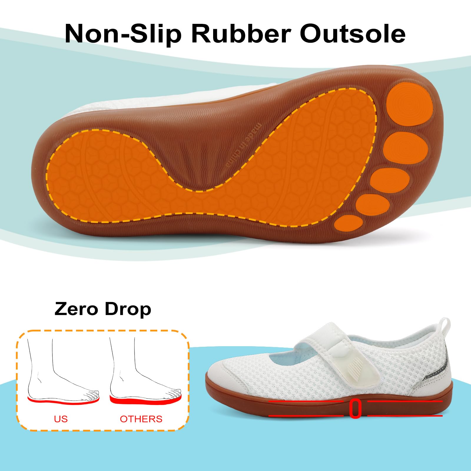 BARERUN Womens Barefoot Walking Shoes Adjustable Wide Diabetic Shoes Breathable Zero Drop Sneakers for Wide Width Arthritis Edema Feet Nursing Shoe Indoor Outdoor