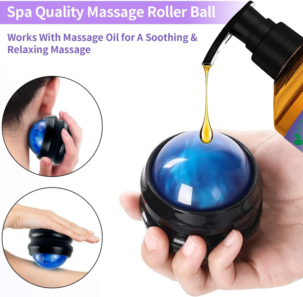3 Pack Massage Oil for Massage Therapy,Sore Muscle Arnica Oil & Relaxing Lavender Oil & Ginger Oil Lymphatic Drainage & Massage Ball,Massage Kit Gifts for Women Men,Spa Gifts Birthday Gifts for Women