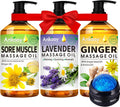 3 Pack Massage Oil for Massage Therapy,Sore Muscle Arnica Oil & Relaxing Lavender Oil & Ginger Oil Lymphatic Drainage & Massage Ball,Massage Kit Gifts for Women Men,Spa Gifts Birthday Gifts for Women