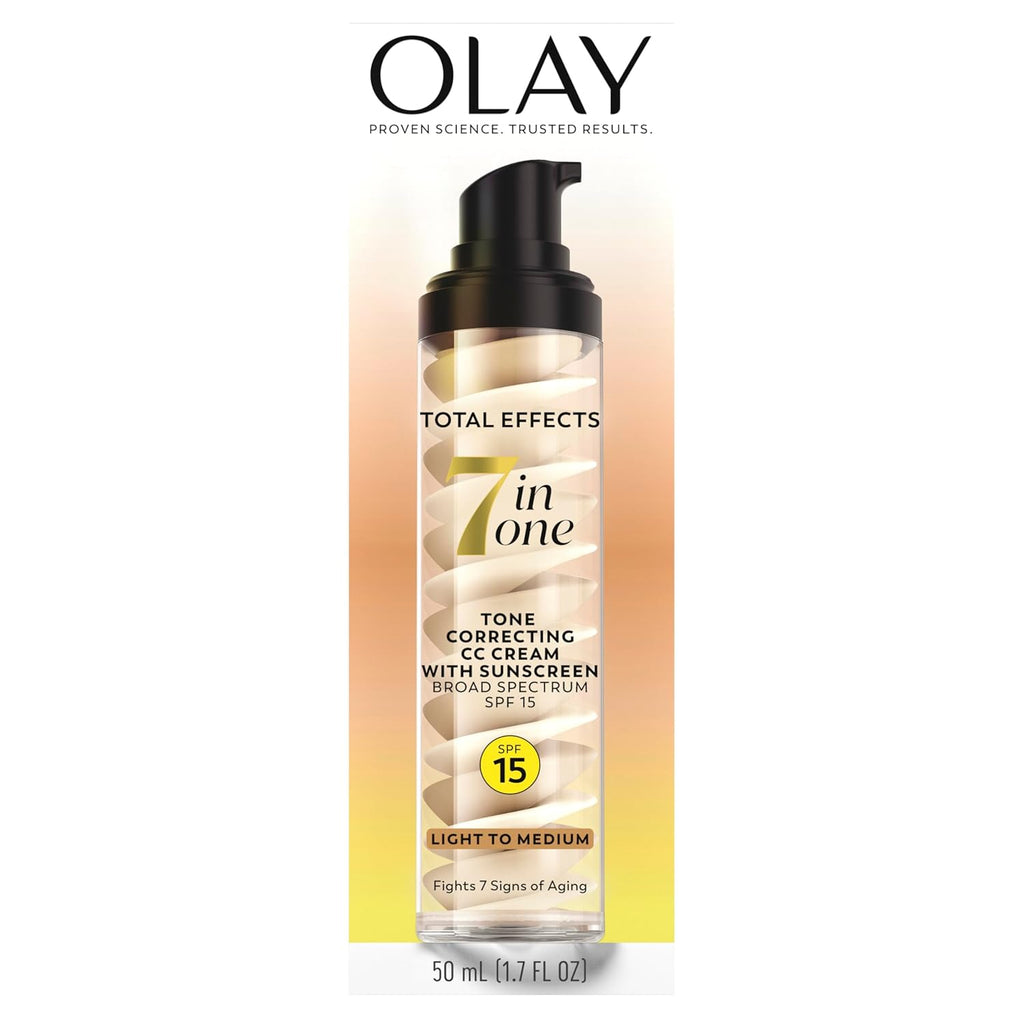 Olay Total Effects Tone Correcting Face Moisturizer with Sunscreen SPF 15, Light to Medium 1.7 Ounces