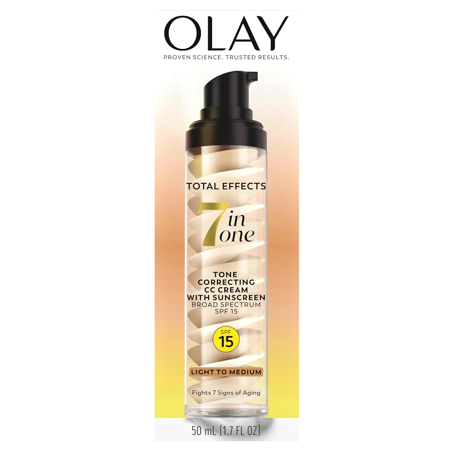 Olay Total Effects Tone Correcting Face Moisturizer with Sunscreen SPF 15, Light to Medium 1.7 Ounces