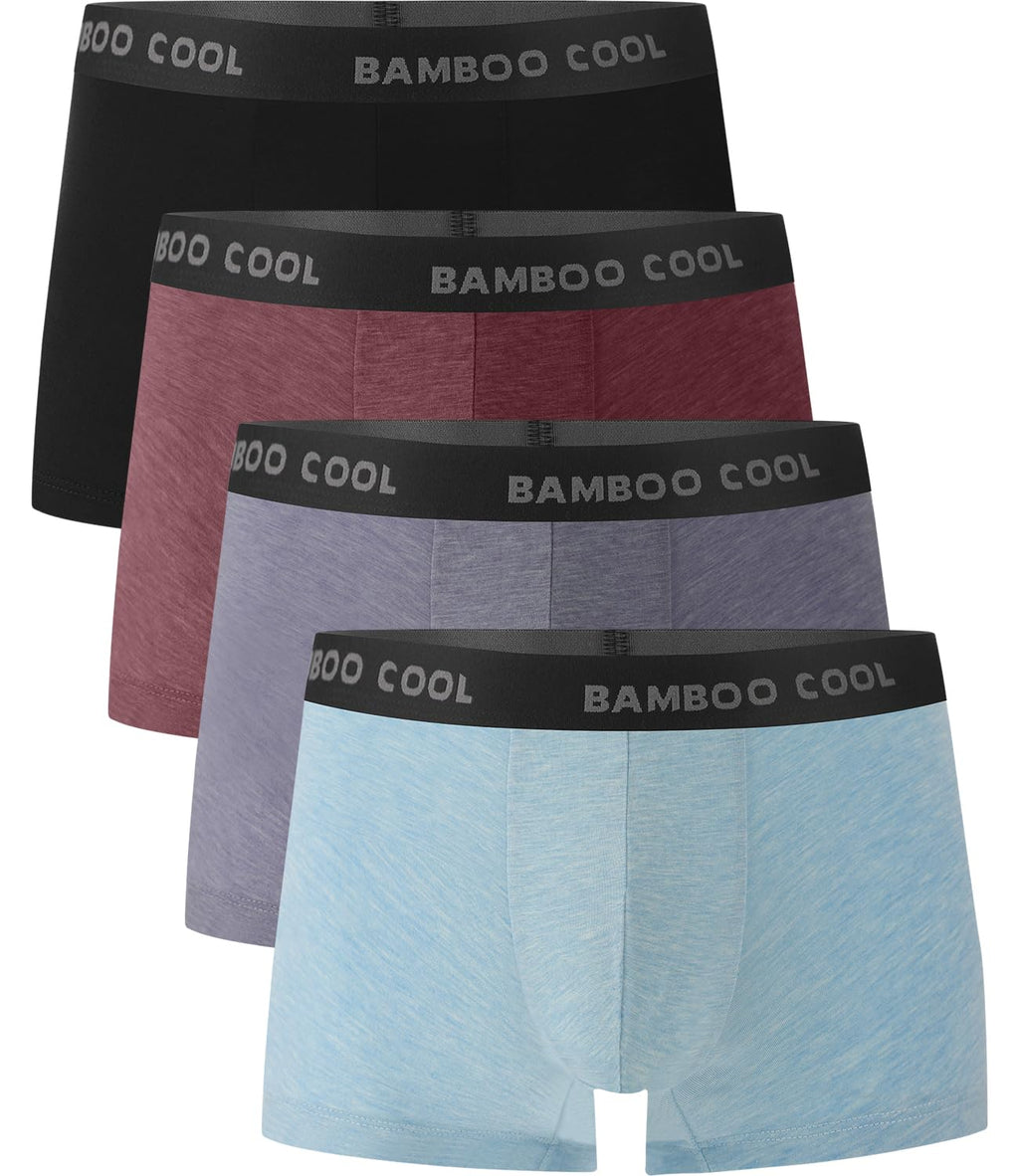 BAMBOO COOL Men's Ultra Breathable Underwear,No Riding Up Boxer Briefs with ComfortFlexible Waistband,Multipack