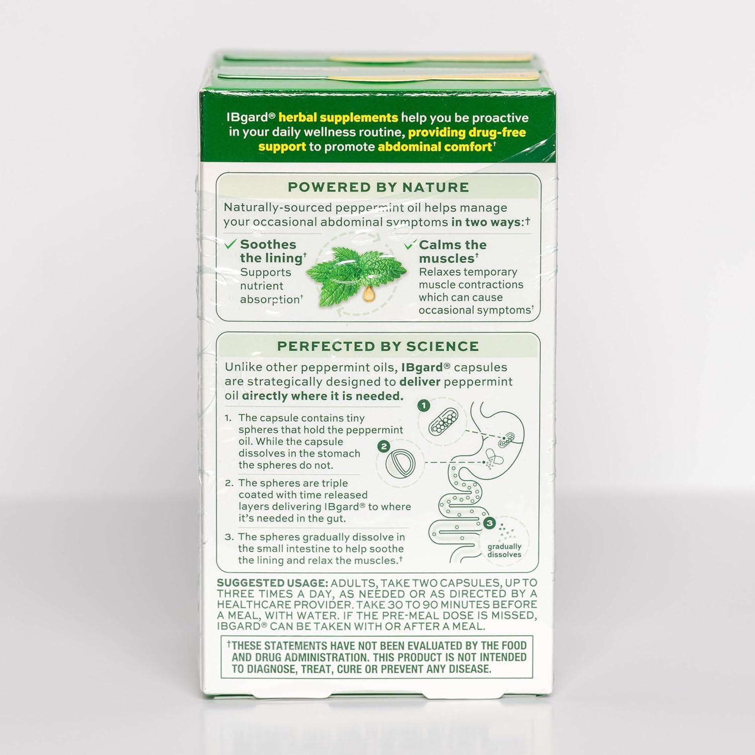 IBgard Gut Health Supplement, Peppermint Oil Capsules for Abdominal Comfort, 48 Capsules