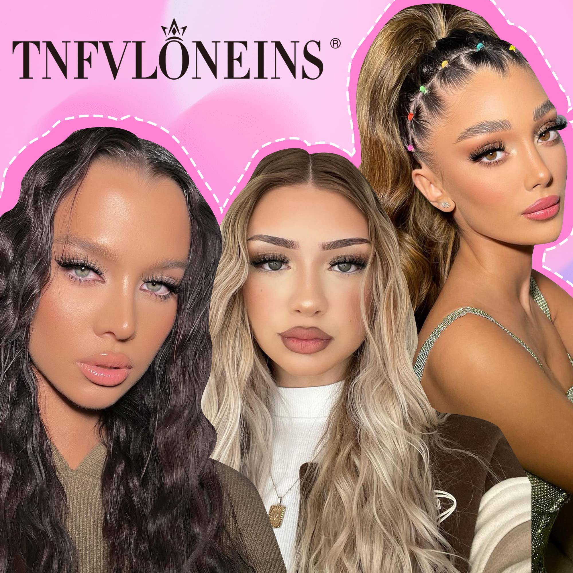 Mink Lashes Fluffy False Eyelashes Natural Look 14-17mm Cat Eye Lashes Pack, 5D Wispy Curly Fake Lashes by TNFVLONEINS - 21 Pairs 3 Styles