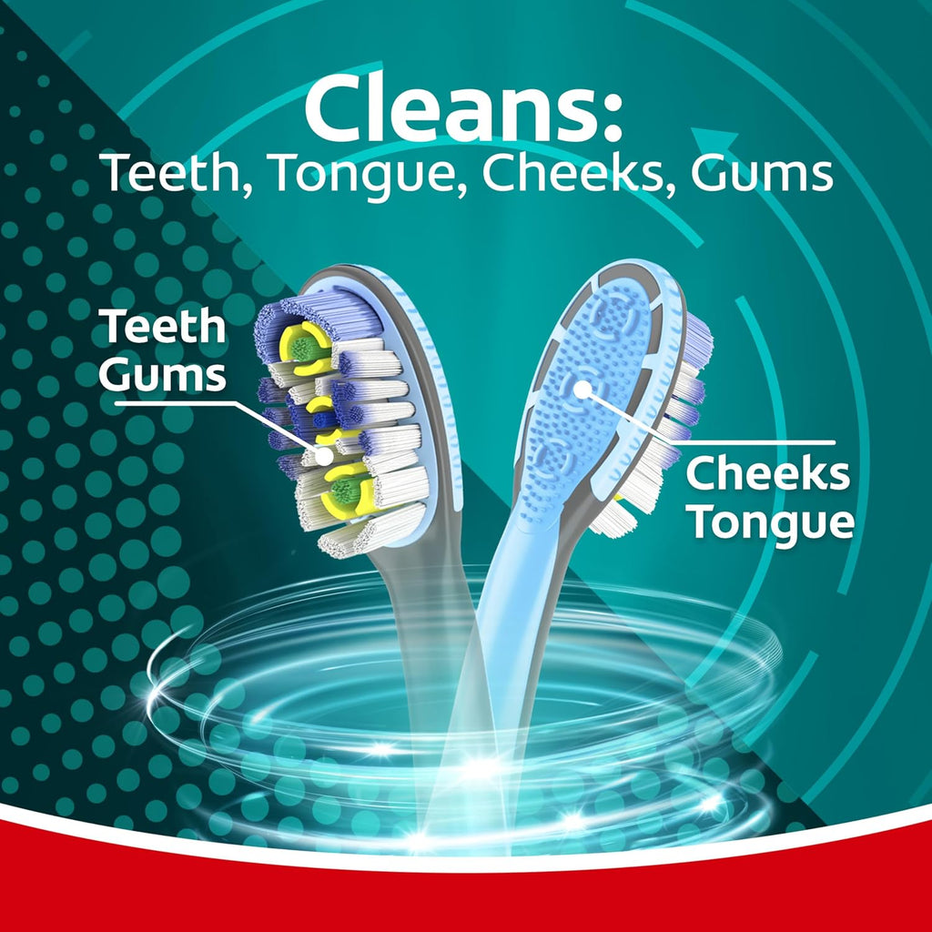 Colgate 360 Vibrate Deep Clean Battery Powered Electric Toothbrush with Medium Bristles, 2 Pack, Sonic Powered