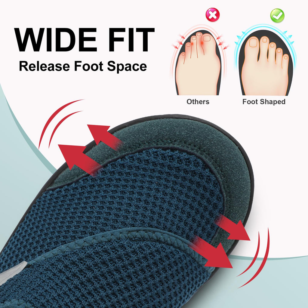 LeIsfIt Mens Wide Diabetic Shoes Adjustable Barefoot Walking Shoes Breathable Zero Drop Sneakers for Wide Width Arthritis Edema Feet
