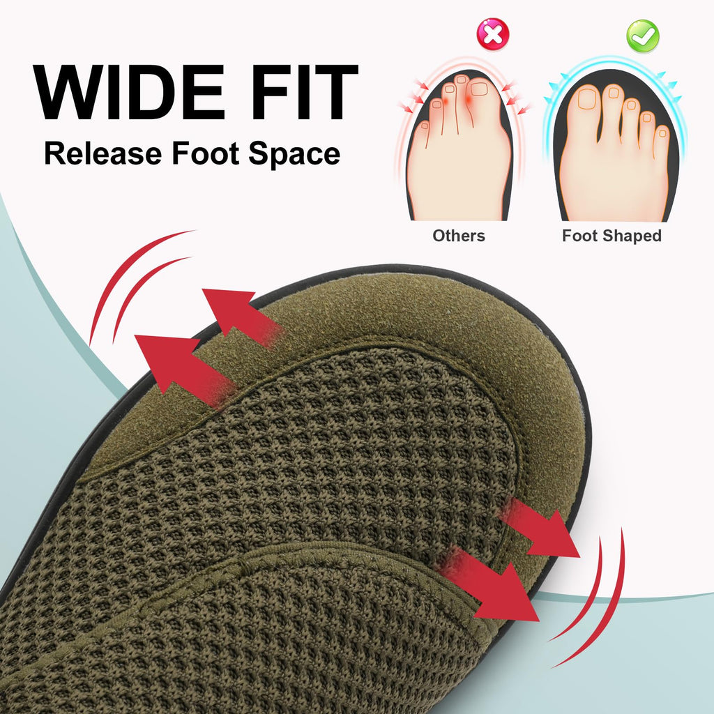 LeIsfIt Mens Wide Diabetic Shoes Adjustable Barefoot Walking Shoes Breathable Zero Drop Sneakers for Wide Width Arthritis Edema Feet