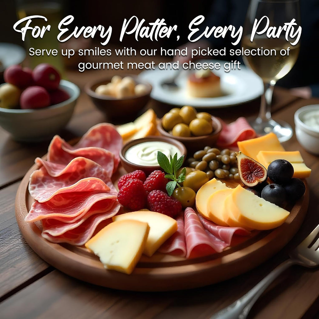 Charcuterie Food Items, Meat and Cheese Gift Basket Bundle – Salami, Summer Sausage - Charcuterie Board Food Gifts for Men - Father's Day, Mother's Day, Easter, House Warming, Care Package