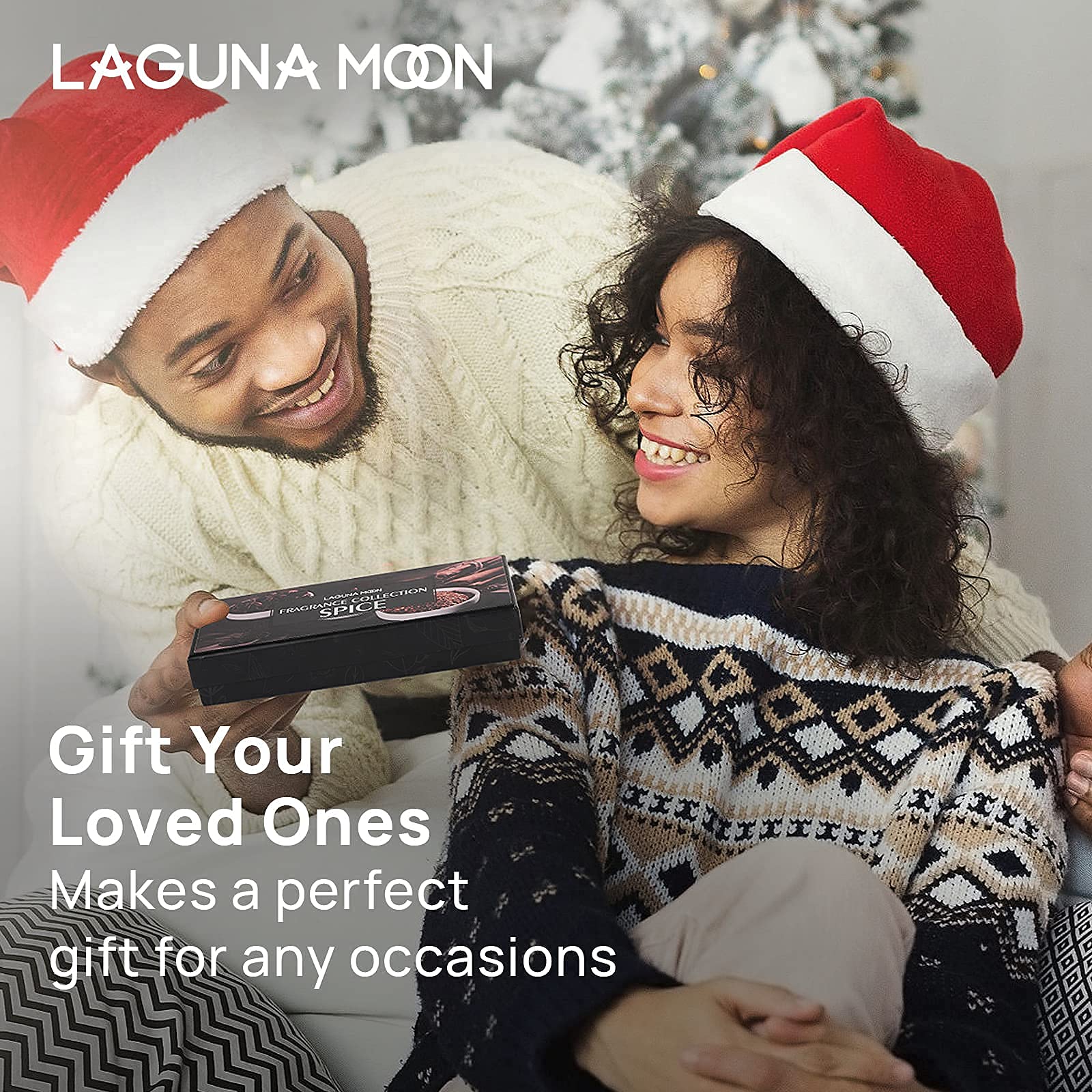 Lagunamoon Essential Oils Aromatherapy Set - 6 Oils for Diffusers, Home Care, Candle Making Scents, Fragrance, Humidifiers, Gifts - Peppermint, Tea Tree, Lavender, Eucalyptus, Orange (10mL)