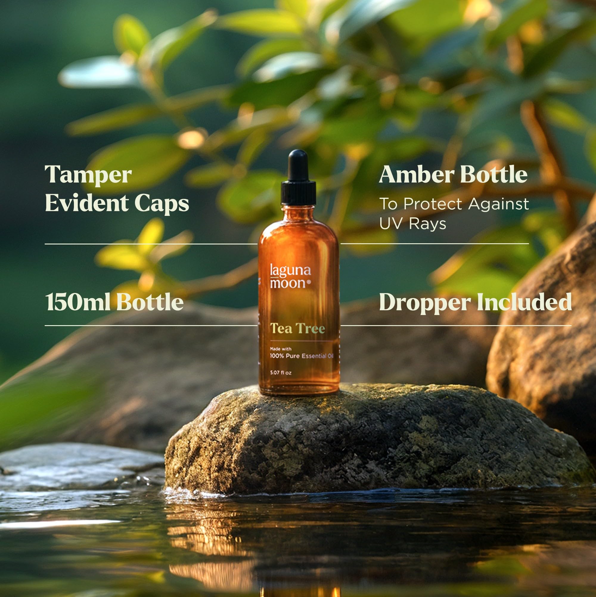 Lagunamoon Essential Oils Aromatherapy Set - 6 Oils for Diffusers, Home Care, Candle Making Scents, Fragrance, Humidifiers, Gifts - Peppermint, Tea Tree, Lavender, Eucalyptus, Orange (10mL)