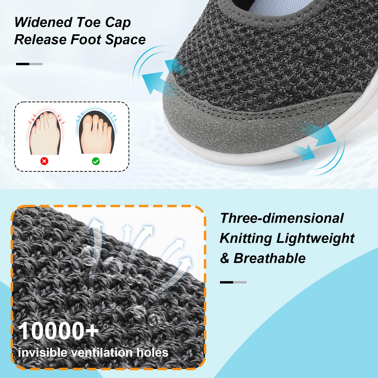 BARERUN Womens Barefoot Walking Shoes Adjustable Wide Diabetic Shoes Breathable Zero Drop Sneakers for Wide Width Arthritis Edema Feet Nursing Shoe Indoor Outdoor