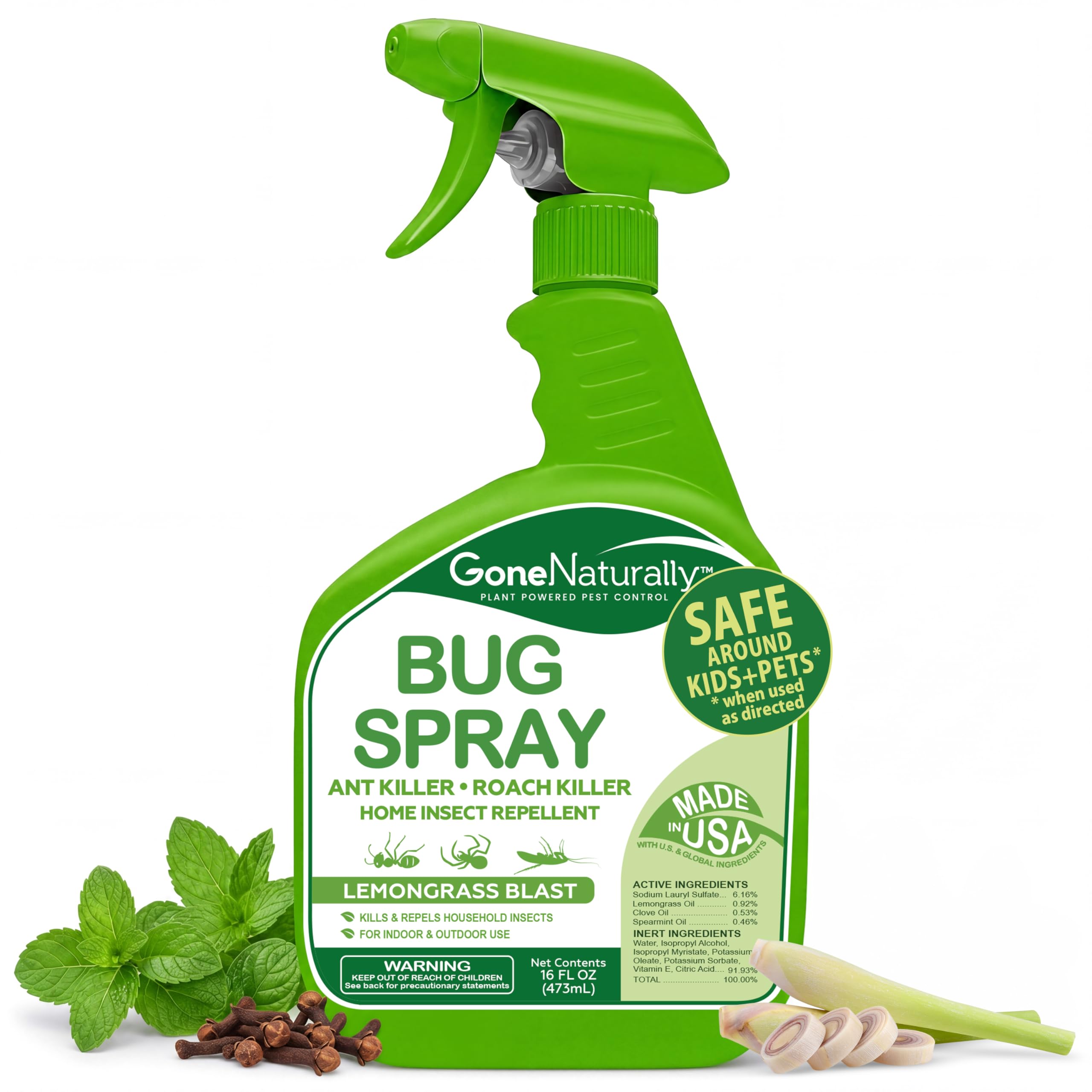 Peppermint Oil Spray for Bugs– Extra Strong Insect Repellent & Bug Spray for Home– Kills & Repels Ants, Roaches, Spiders & More– Safe Around Kids & Pets– Indoor & Outdoor Use (16oz)