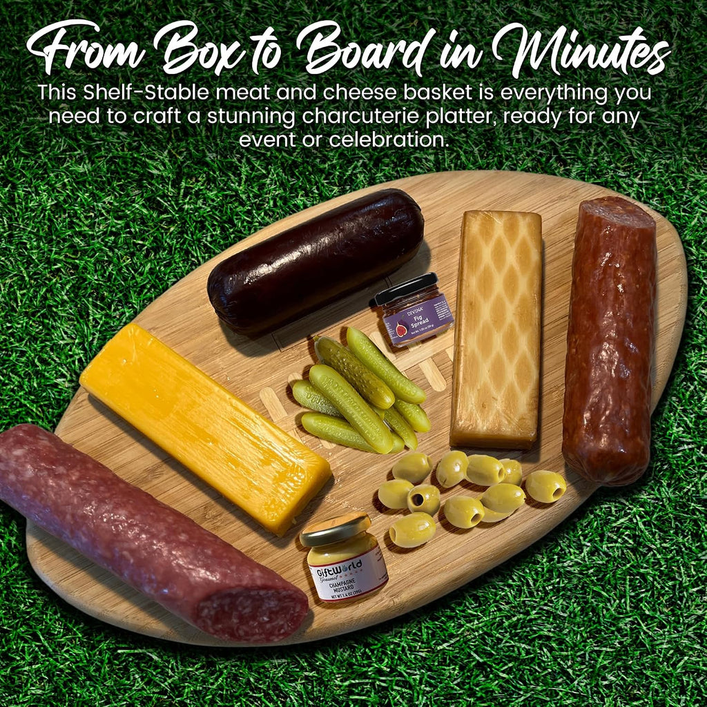 Charcuterie Food Items, Meat and Cheese Gift Basket Bundle – Salami, Summer Sausage - Charcuterie Board Food Gifts for Men - Father's Day, Mother's Day, Easter, House Warming, Care Package