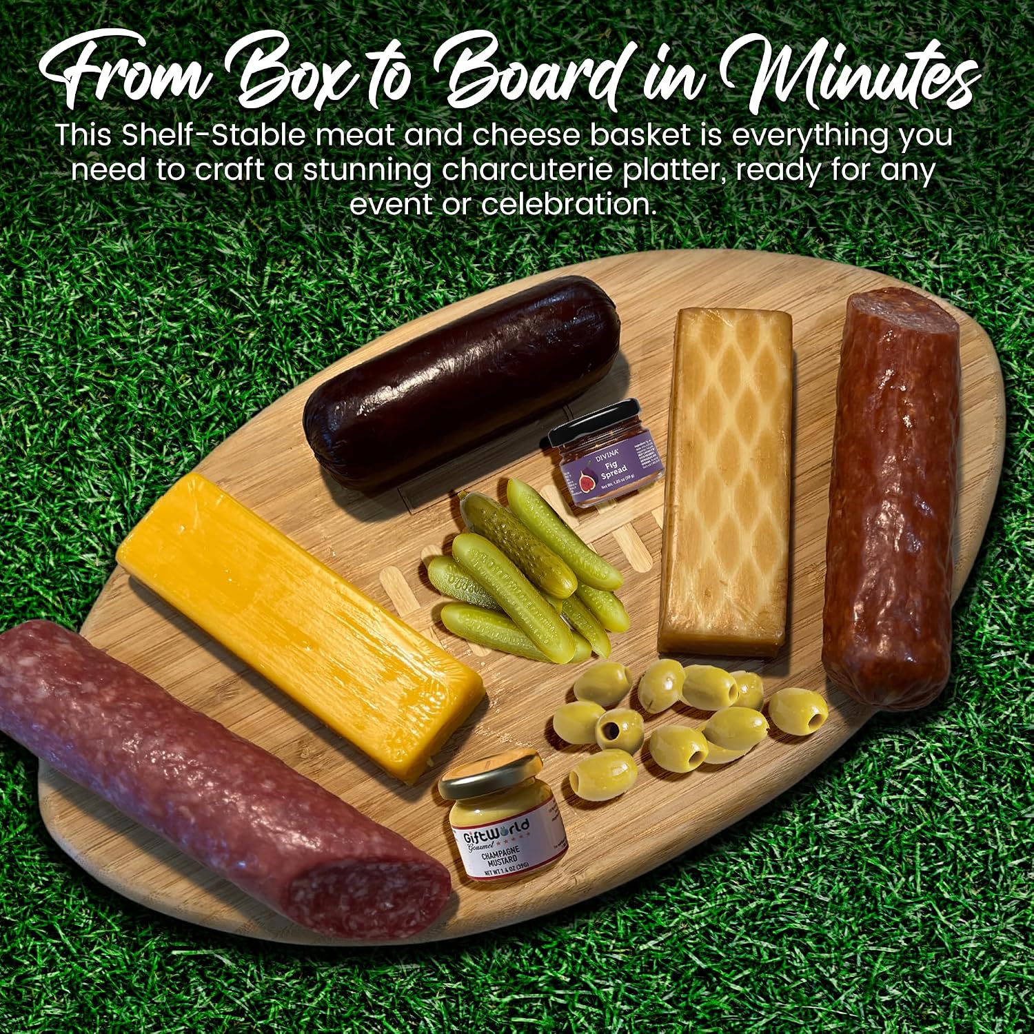 Charcuterie Food Items, Meat and Cheese Gift Basket Bundle – Salami, Summer Sausage - Charcuterie Board Food Gifts for Men - Father's Day, Mother's Day, Easter, House Warming, Care Package