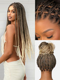 LUVME HAIR Full Lace 26 Inch Braided Wig OwnScalp™ Salon-Level 200% Density | Nautral Bleached Knots Human Hair Blended Synthetic Braids with a Natural Real Scalp Look Full HD Lace Knotless Box Braid Wig